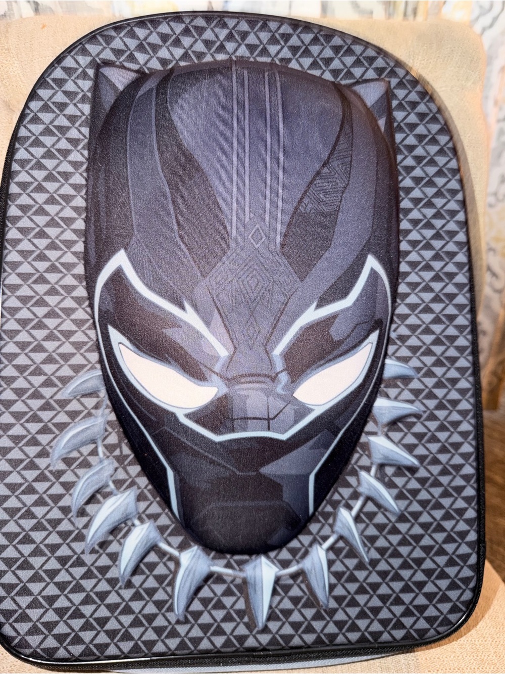 Disney Store Black Panther Kids Backpack in Black and Silver